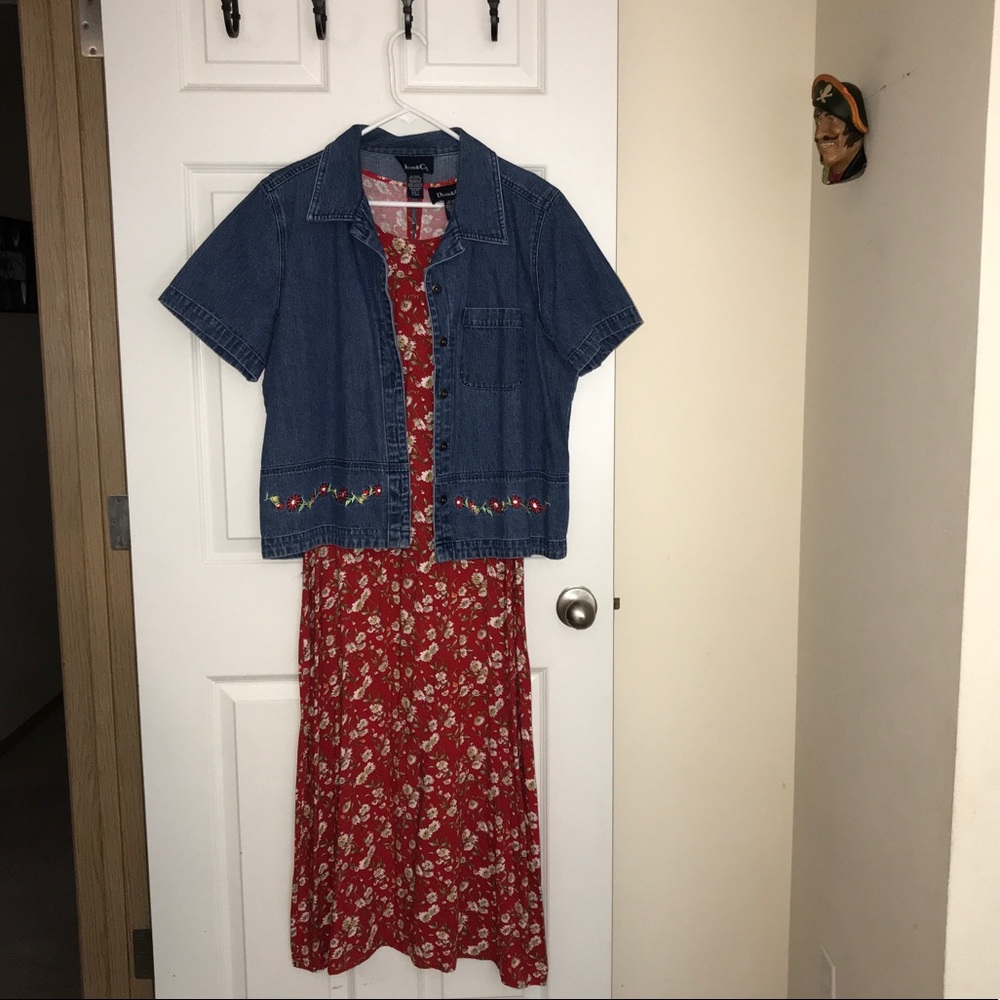 Denim & co jacket and dress set